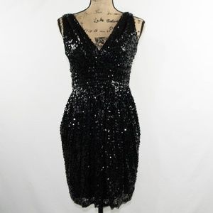 Aidan Mattox Black Sequined Dress